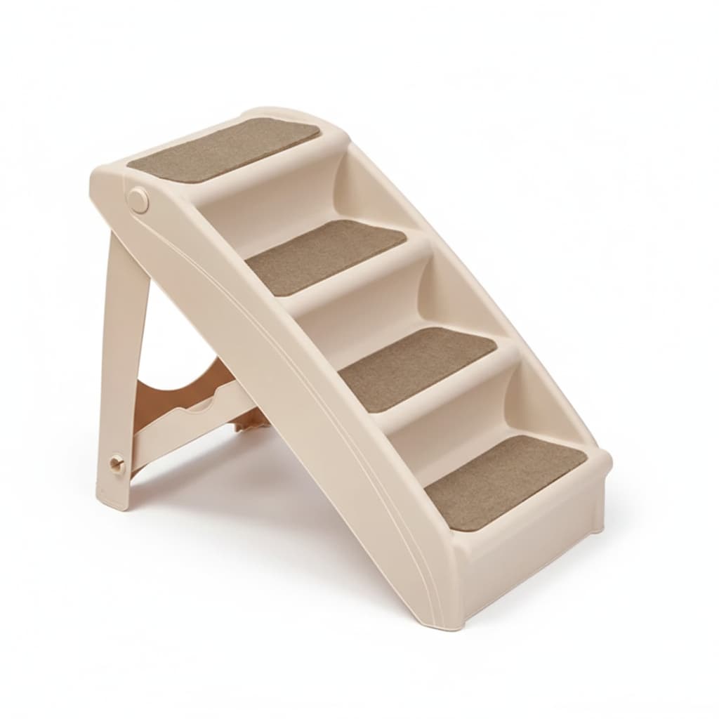 LomaPaws Foldable Wooden Non-Slip Dog Stairs for Bed