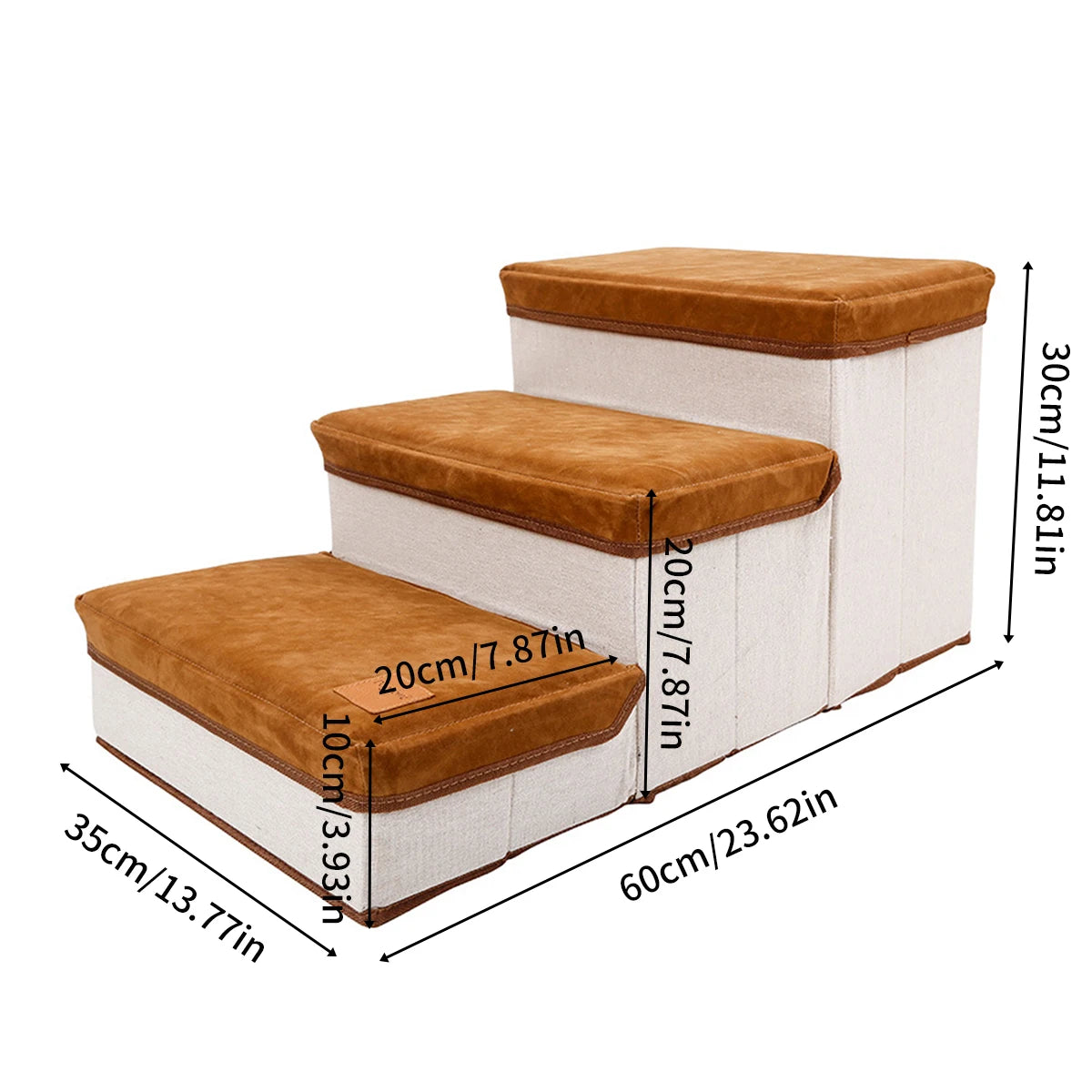 Dora Pet Stairs | Foldable 3-Layer Dog Steps with Storage 5