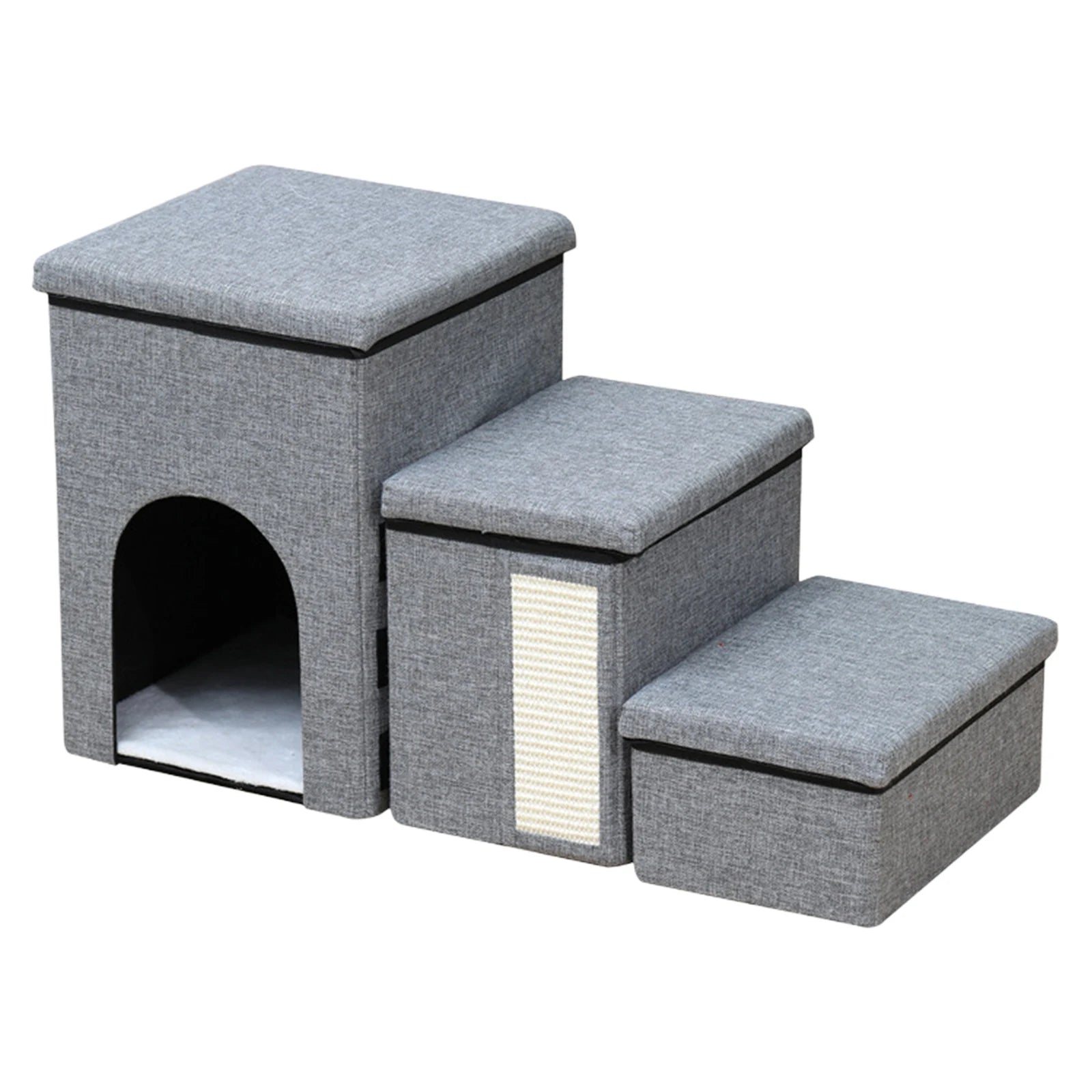 3-level anti-slip dog stairs showing secure footing and stable construction