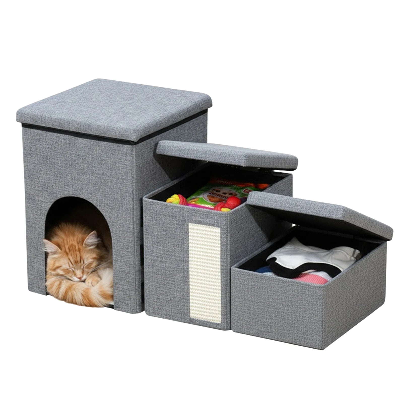 Adjustable height pet stairs for beds, sofas, and furniture of different heights