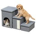 LomaPaws foldable pet stairs with adjustable height and built-in storage for small and senior dogs