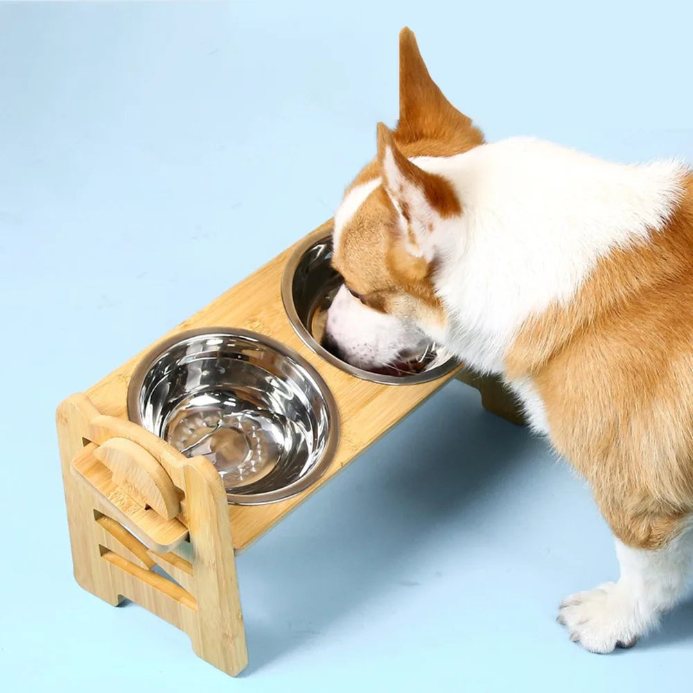 LomaPaws Adjustable Elevated Dog Bowl Stand – Stylish Feeder for Small Dogs & Cats 2