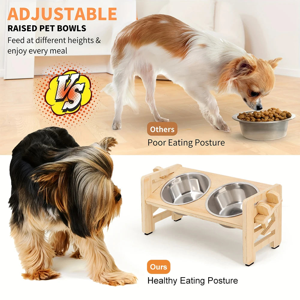 LomaPaws Adjustable Elevated Dog Bowl Stand – Stylish Feeder for Small Dogs & Cats 3